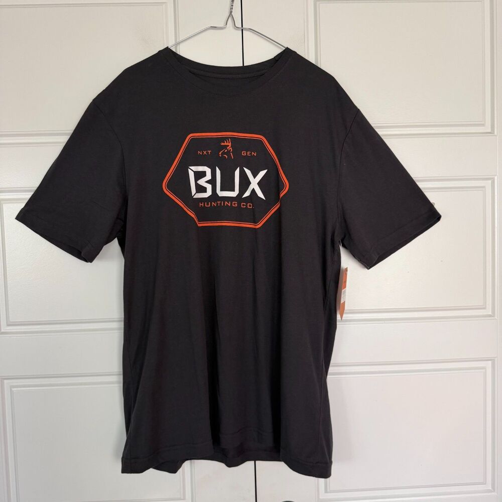 Bux Hunting Co T-Shirt Mens Large Black NXT GEN Buck Graphic Logo Tee NWT